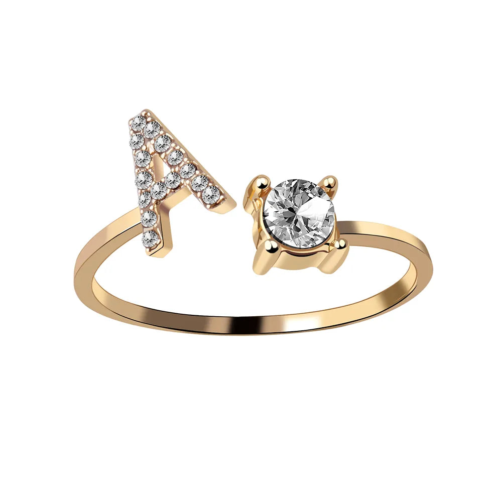 Buchstaben Ring mit Zirkonia